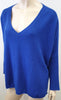 KSHMR TRIBU Women's Royal Blue Cashmere Oversized Slouchy Jumper Sweater Top S/M
