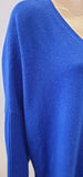 KSHMR TRIBU Women's Royal Blue Cashmere Oversized Slouchy Jumper Sweater Top S/M