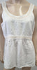 NOA NOA LEISURE LINEN White Linen Sequin Trim Sleeveless Cami Vest Top XL