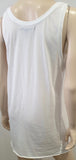 KSUBI Women's White Cotton Round Neck Printed Sleeveless Tank Vest Top L