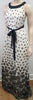 PAUL SMITH BLACK LABEL White Black Silk Floral Belted Sleeveless Maxi Dress UK12