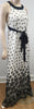 PAUL SMITH BLACK LABEL White Black Silk Floral Belted Sleeveless Maxi Dress UK12