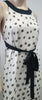 PAUL SMITH BLACK LABEL White Black Silk Floral Belted Sleeveless Maxi Dress UK12