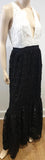 SACHIN & BABI NOIR Black & White Crochet Lace V Neck Evening Maxi Dress 8; UK10