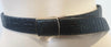 GENUINE CROCODILE SKIN Vintage Women's Black Slide Through Buckle Fastened Belt