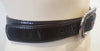 DOLCE & GABBANA Chocolate Brown Black Patent Leather Branded Buckle Belt 80 / 32