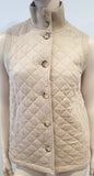 BROOKS BROTHERS Women's CAMEL HAIR Beige Quilted Gilet Waistcoat Jacket UK10