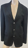 MOSCHINO Menswear Black Virgin Wool Single Breasted Lined Blazer Jacket Sz:50