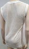 IRO Cream Textured Cotton KIA Perforated Rear Sleeveless Tank Vest T-Shirt Tee T