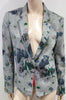 ELIZABETH & JAMES Heather Grey Cotton & Silk Trim Floral Print Blazer Jacket 10