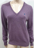 POLO RALPH LAUREN Lilac Purple 100% Cashmere V Neck Jumper Sweater Top M