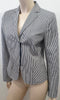 AKRIS PUNTO Blue Grey & White Stripe Cotton Blend Summer Blazer Jacket Top UK12