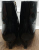 PIERRE BALMAIN Black Leather Patent Pointed Kitten Heel Ankle Boots 40 UK7