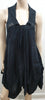 ALL SAINTS Black Cotton Collared Lace Trim Asymmetrical Hemline Tunic Blouse Top