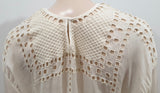 ISABEL MARANT ETOILE Cream Crochet Detail 3/4 Sleeve Tunic Blouse Top 36 UK8