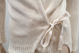 ISABEL MARANT ETOILE Cream Cotton Round Neck Tie Waist Cardigan Top 3 UK14