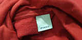 PINKO Women's Deep Red Cotton Sequin Bird Detail Hooded Sweater Hoodie Top S