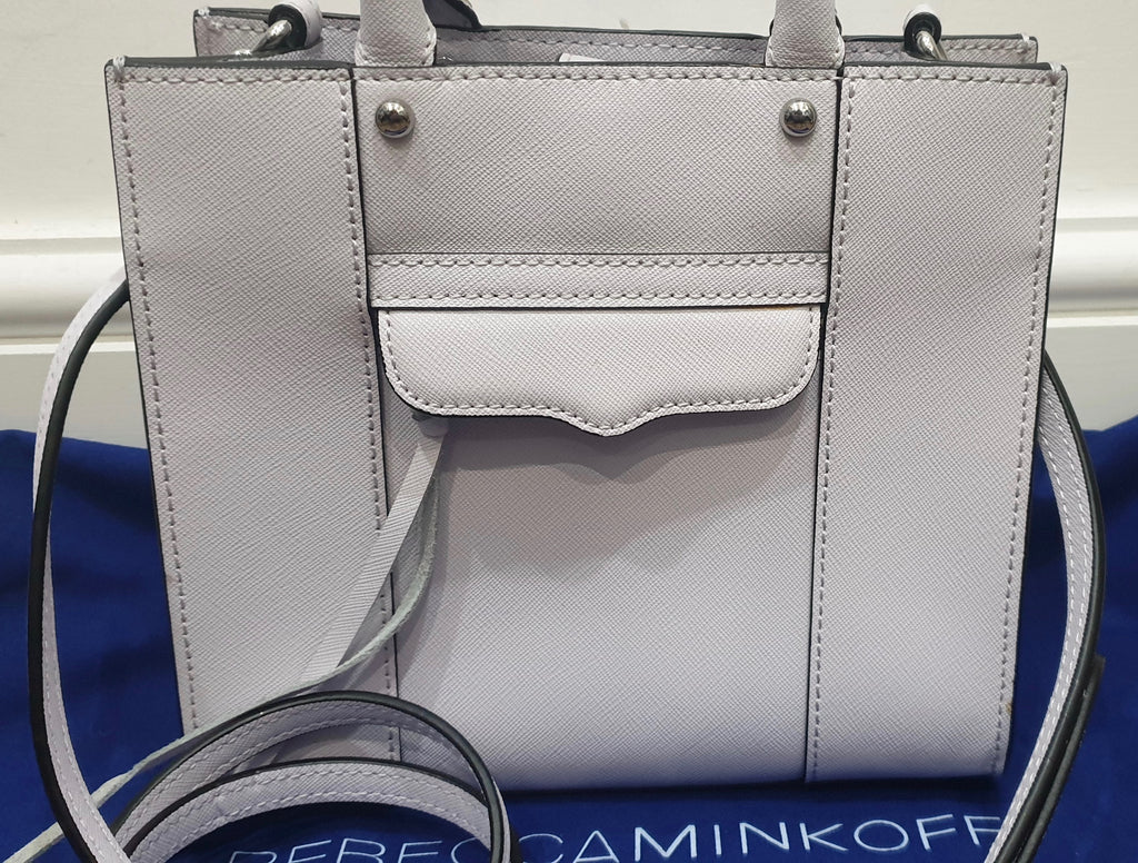 REBECCA MINKOFF White Leather Hand Held & Detachable Shoulder Strap Tote Bag