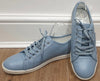 DOLCE & GABBANA Women's Powder Blue Leather Branded Sneakers Trainers UK6