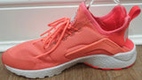 NIKE AIR HUARACHE Women's Neon Orange Fabric Branded Sneakers Trainers EU40 UK6