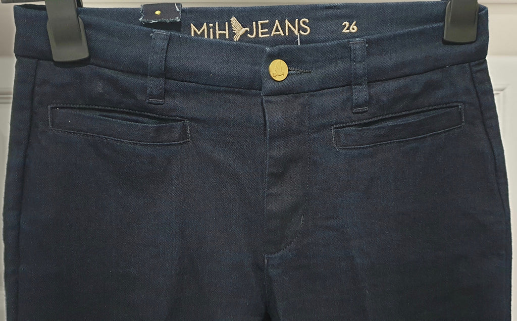 MIH THE MARRAKESH JEAN Blue Cotton Blend Mid Rise Kick Flare Denim Jeans 26
