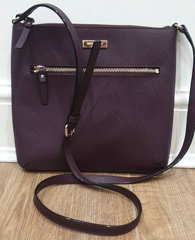OSPREY LONDON Women's Brown Leather & Silver Tone Hardware Lined Shoulder Bag