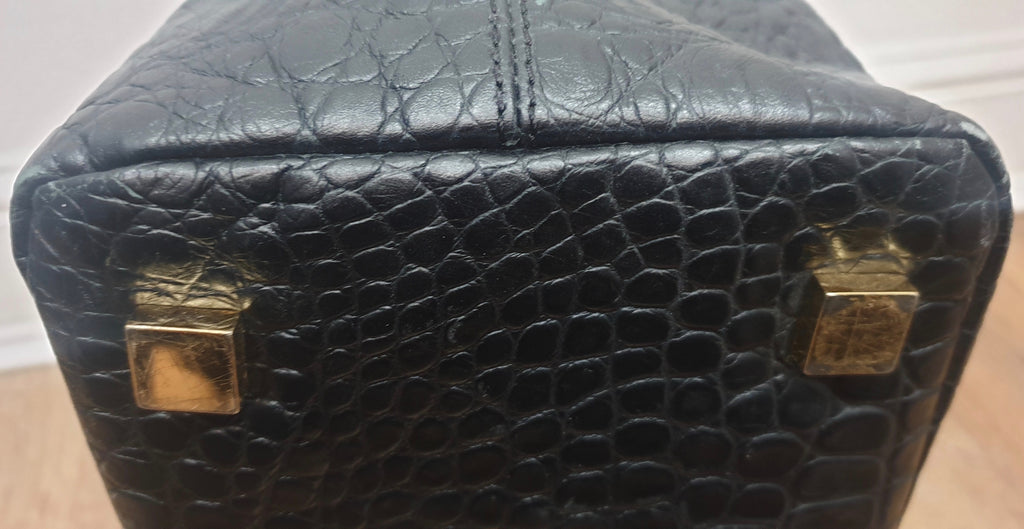 MICHAEL KORS COLLECTION Black Leather Dual Strap Extra Large Tote Shoulder Bag