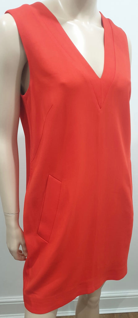 RAG & BONE Tangerine Orange V Neckline & Rear Sleeveless Mini Tunic Dress UK12