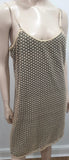 DIANE VON FURSTENBERG Gold ALVERA Metallic Sparkle Guipure Lace Mini Dress M
