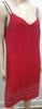 TED BAKER Deep Red Ribbed V Neck Sleeveless Stitch Detail Short Mini Dress UK12