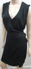 DICTIONARY Women's Black V Neck Sleeveless Tie Waist Short Formal Dress L