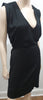 DICTIONARY Women's Black V Neck Sleeveless Tie Waist Short Formal Dress L