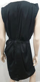 DICTIONARY Women's Black V Neck Sleeveless Tie Waist Short Formal Dress L