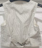 BONPOINT Junior Girl's Cream & Grey Cotton Pinstripe Sleeveless Waistcoat Top 8Y
