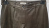CELINE Dark Brown Leather Wide Straight Leg Lined Trousers Pants FR40 UK12