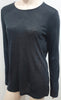 T ALEXANDER WANG Charcoal Grey Jeseywear Keyhole Rear Long Sleeve T-Shirt Top