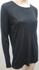 T ALEXANDER WANG Charcoal Grey Jeseywear Keyhole Rear Long Sleeve T-Shirt Top