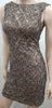 SCALA Bronze Gold Silk Sequin Embellished Mini Bodycon Evening Party Dress UK8