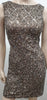 SCALA Bronze Gold Silk Sequin Embellished Mini Bodycon Evening Party Dress UK8