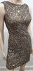 SCALA Bronze Gold Silk Sequin Embellished Mini Bodycon Evening Party Dress UK8