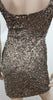 SCALA Bronze Gold Silk Sequin Embellished Mini Bodycon Evening Party Dress UK8