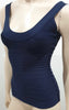 HERVE LEGER Navy Blue KATIE Scoop Neck Sleeveless Bandage Bodycon Top XS