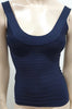 HERVE LEGER Navy Blue KATIE Scoop Neck Sleeveless Bandage Bodycon Top XS