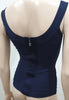 HERVE LEGER Navy Blue KATIE Scoop Neck Sleeveless Bandage Bodycon Top XS