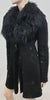 TEMPERLEY LONDON Black Sheepskin Collared Embroidered Winter Jacket Coat UK8