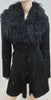 TEMPERLEY LONDON Black Sheepskin Collared Embroidered Winter Jacket Coat UK8