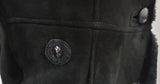 TEMPERLEY LONDON Black Sheepskin Collared Embroidered Winter Jacket Coat UK8