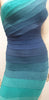 HERVE LEGER Blue & Green One Shoulder Bandage Bodycon Evening Mini Dress XS