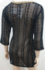 ELIZABETH HURLEY BEACH Black GYPSY Gold Beaded Crochet Tunic Dress S BNWT