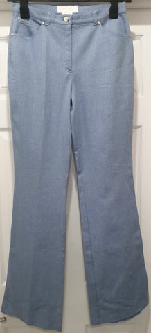 YVES SAINT LAURENT White Cotton Blend Bootcut Trousers / Pants Jeans FR40; UK12